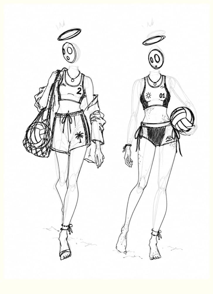 Bozzetto linea beach volley